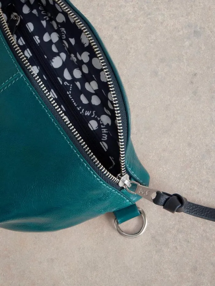 Women Mini Sebby Leather Sling Bag Mid Teal White Stuff Bags and Purses