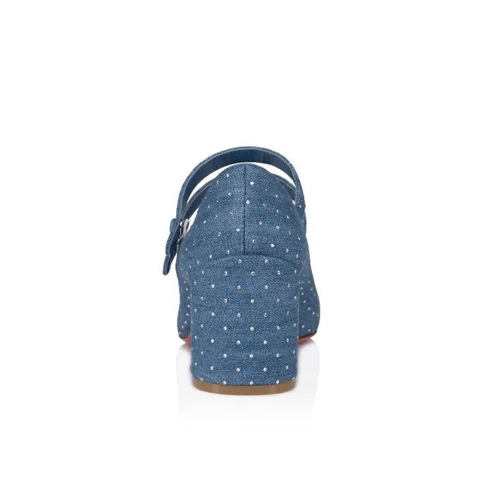 Women Miss Jane Plum Strass 55 Mm Mary Janes 8211 Denim And Strass 8211 Denim Christian Louboutin Pumps