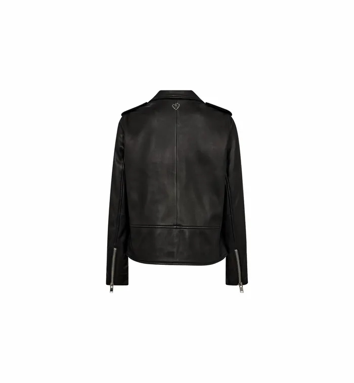 Women MMFrances Biker Leather Jacket Black Leather MOS MOSH Women MMFrances Biker Leather Jacket Black Leather MOS MOSH