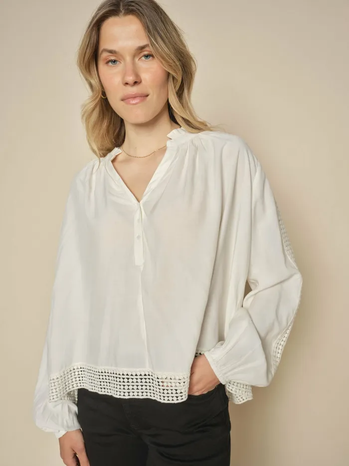 Women MMMacha Lace Blouse Ecru Blouses and Tops MOS MOSH