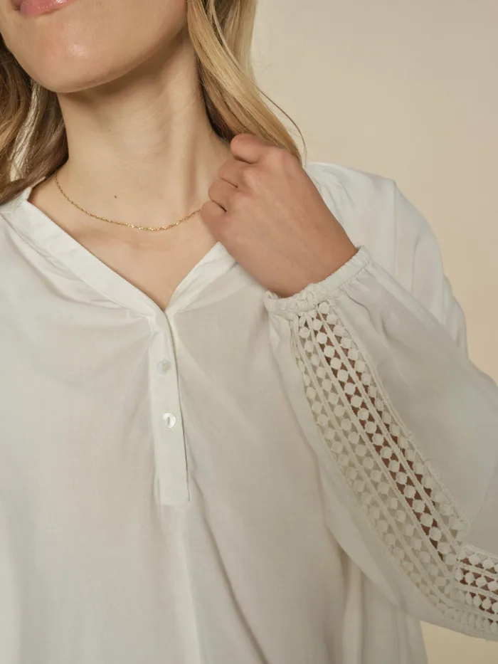 Women MMMacha Lace Blouse Ecru Blouses and Tops MOS MOSH Women MMMacha Lace Blouse Ecru Blouses and Tops MOS MOSH