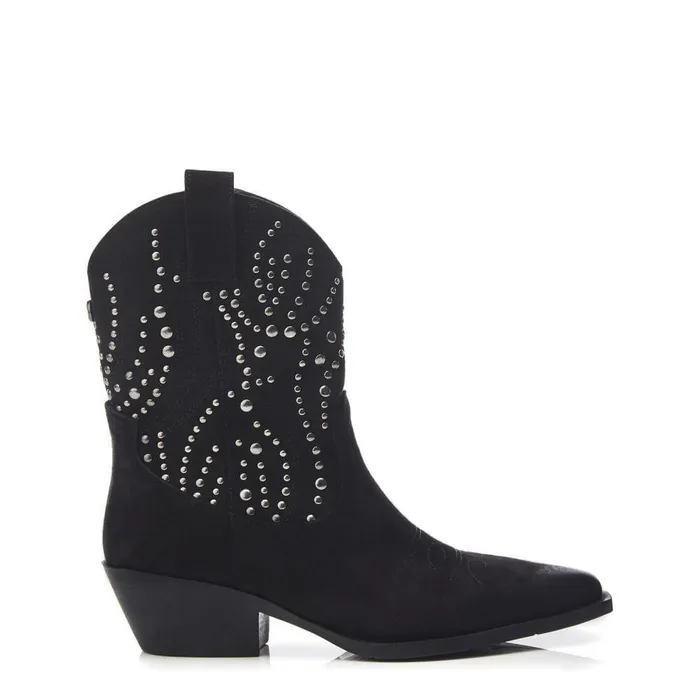 Women Moda In Pelle Black Boots Okes Black Alcantara