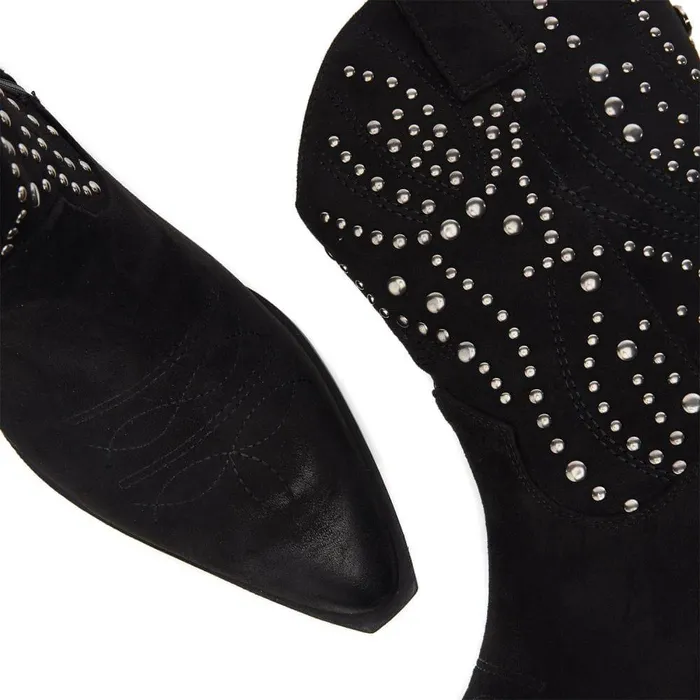 Women Moda In Pelle Black Boots Okes Black Alcantara