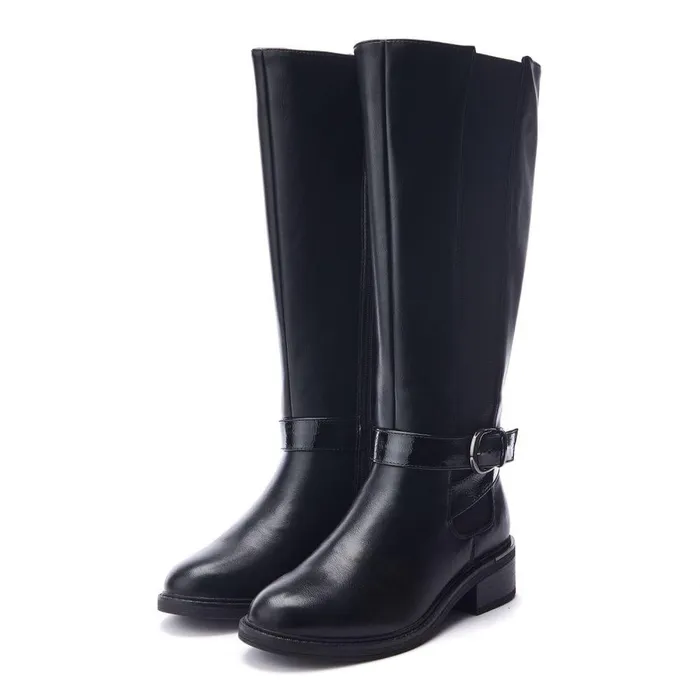 Women Moda In Pelle Black Boots Shanelle Black Porvair