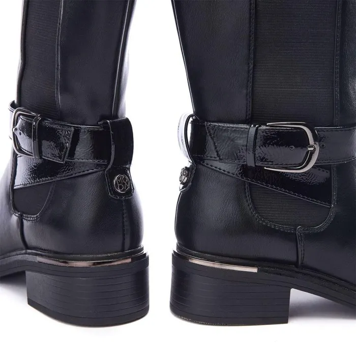 Women Moda In Pelle Black Boots Shanelle Black Porvair
