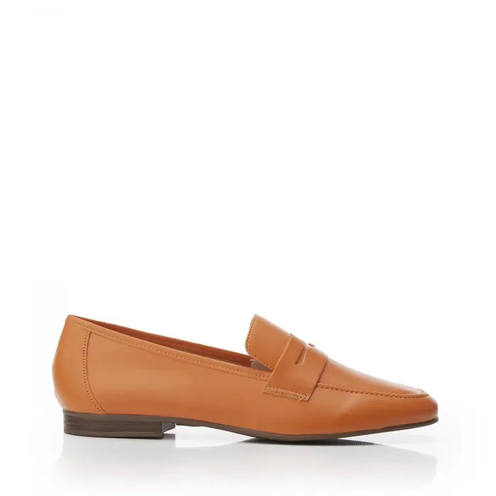 Women Moda In Pelle Brogues And Loafers Adelyn Orange Leather