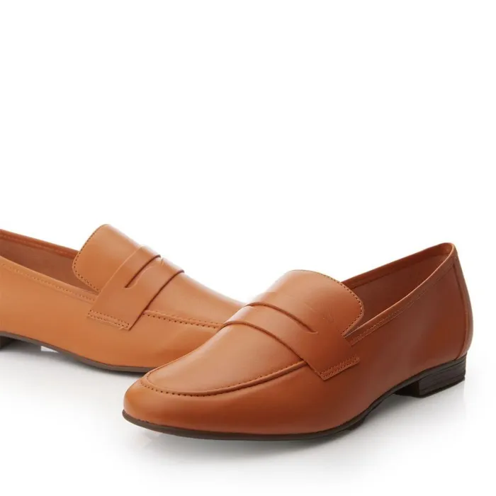Women Moda In Pelle Brogues And Loafers Adelyn Orange Leather