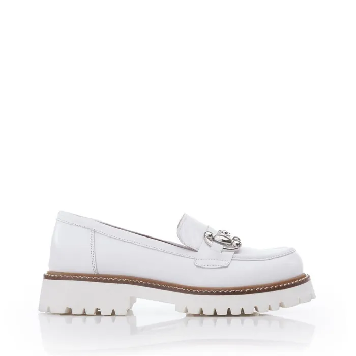 Women Moda In Pelle Brogues And Loafers Bsoleful BKeegan White Leather