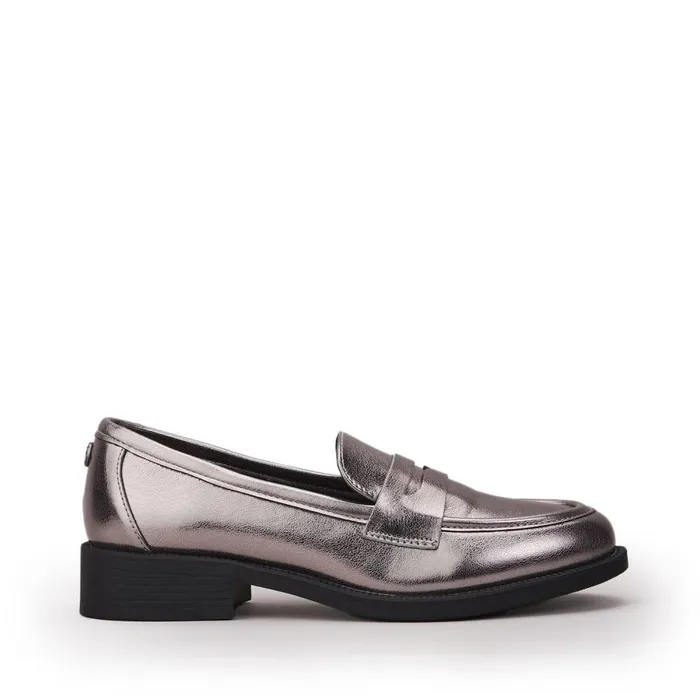 Women Moda In Pelle Brogues And Loafers Danna Pewter Porvair