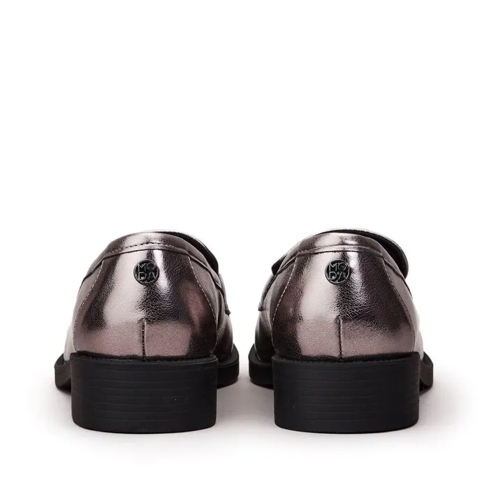 Women Moda In Pelle Brogues And Loafers Danna Pewter Porvair