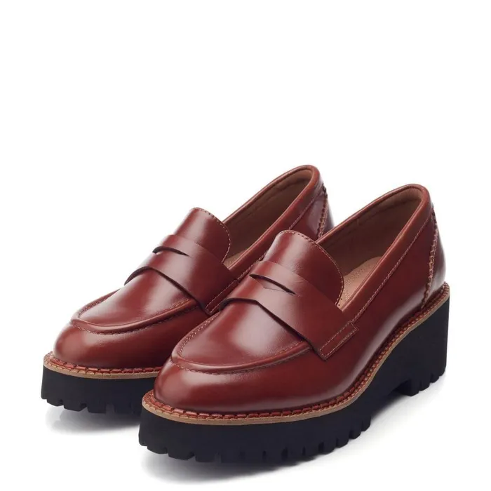 Women Moda In Pelle Brogues And Loafers Florette Tan Leather