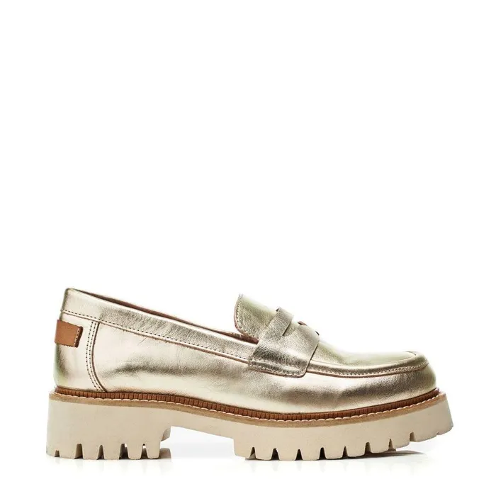 Women Moda In Pelle Casual Shoes Bsoleful BWinston Gold Leather