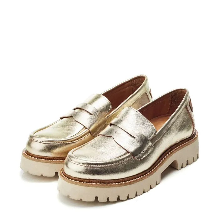 Women Moda In Pelle Casual Shoes Bsoleful BWinston Gold Leather
