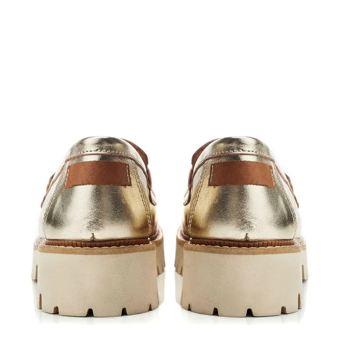 Women Moda In Pelle Casual Shoes Bsoleful BWinston Gold Leather