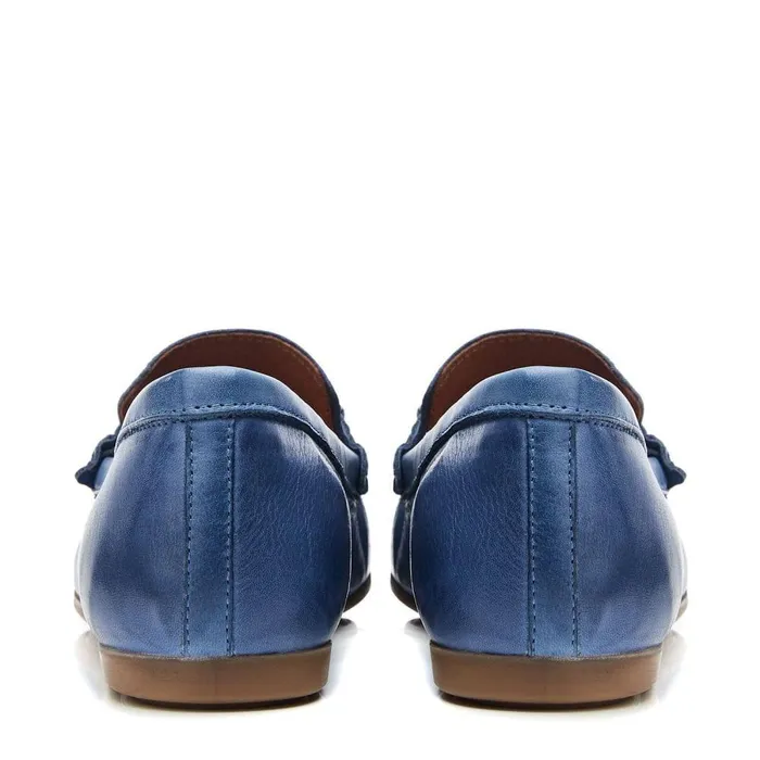 Women Moda In Pelle Casual Shoes Fabiole Blue Leather