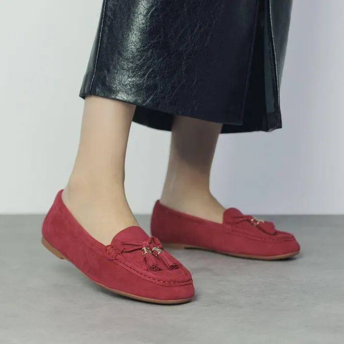 Women Moda In Pelle Casual Shoes Famina Red Suede