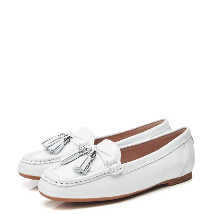 Women Moda In Pelle Casual Shoes Famina White Leather