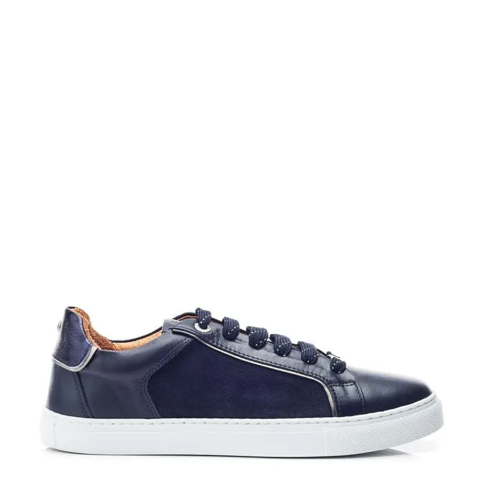 Women Moda In Pelle Casual Trainers Ales Navy Leather