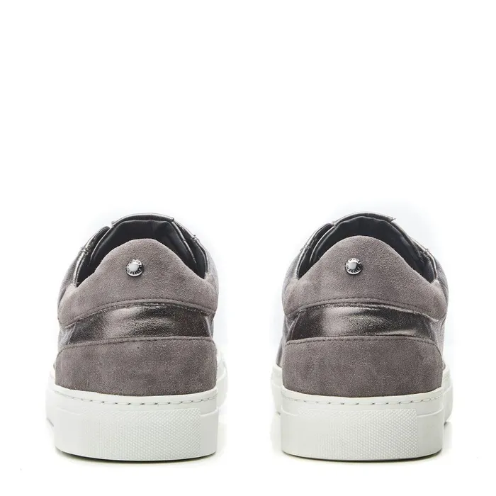 Women Moda In Pelle Casual Trainers Ariba Pewter Leather