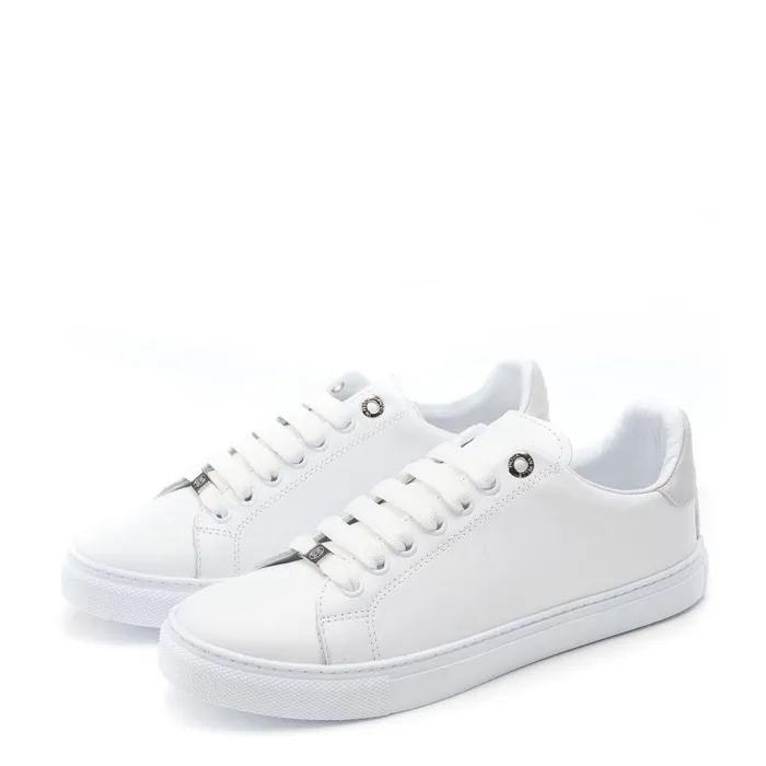 Women Moda In Pelle Casual Trainers Ariia White Leather