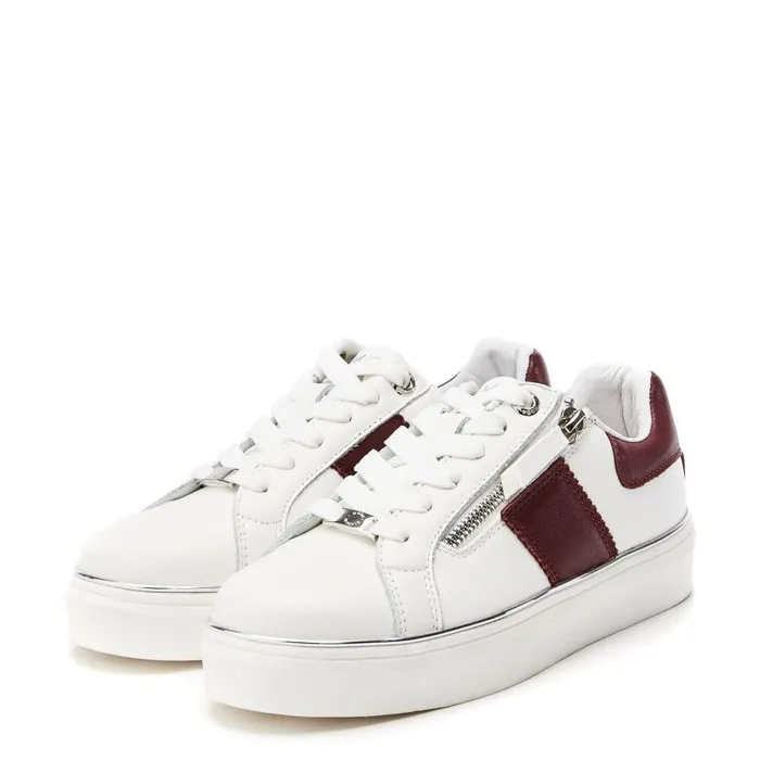 Women Moda In Pelle Casual Trainers Bacary White Red Porvair