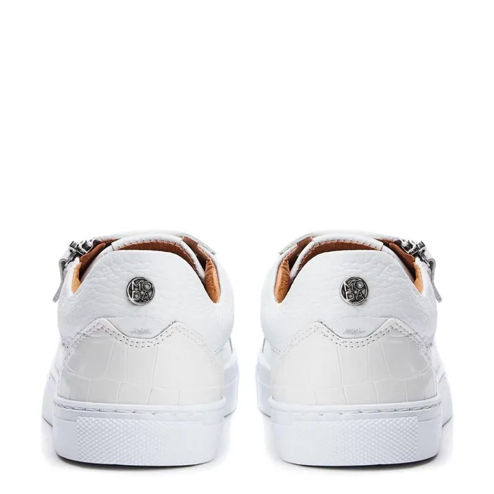 Women Moda In Pelle Casual Trainers Bailly White Leather