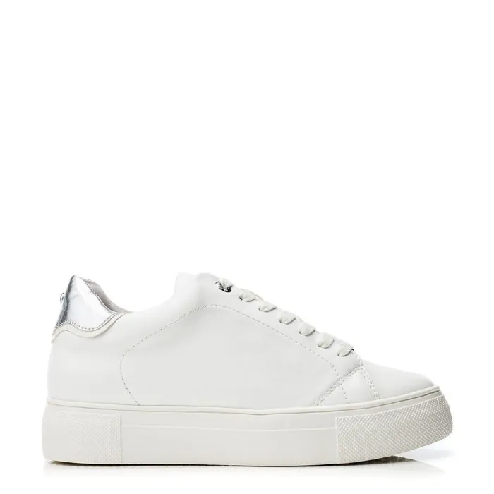 Women Moda In Pelle Casual Trainers Blakey White 8211 Silver Porvair
