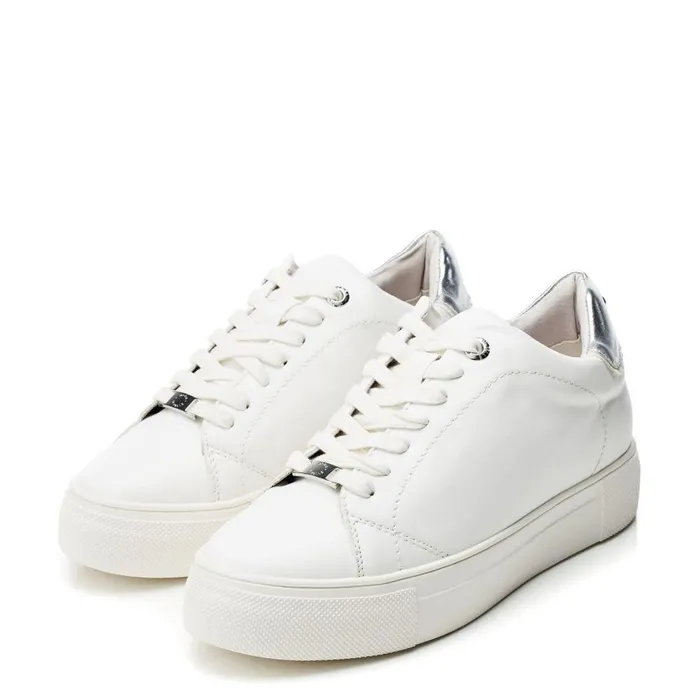Women Moda In Pelle Casual Trainers Blakey White 8211 Silver Porvair