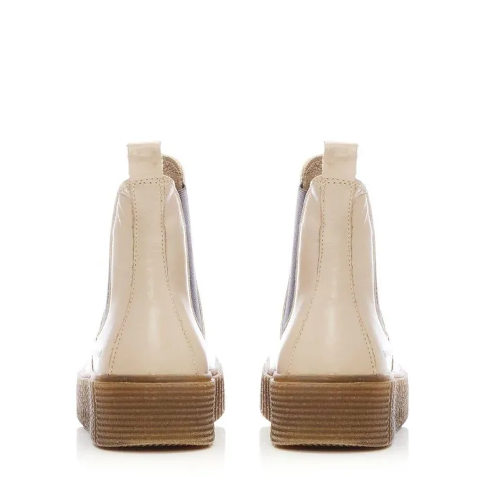 Women Moda In Pelle Chelsea Boots Shoon Sh Illom Cream Leather