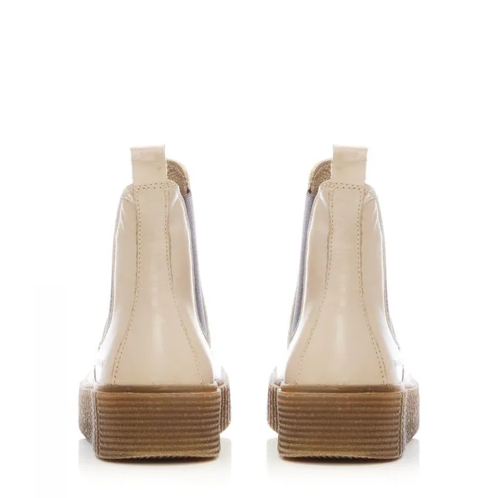 Women Moda In Pelle Chelsea Boots Shoon Sh Illom Cream Leather