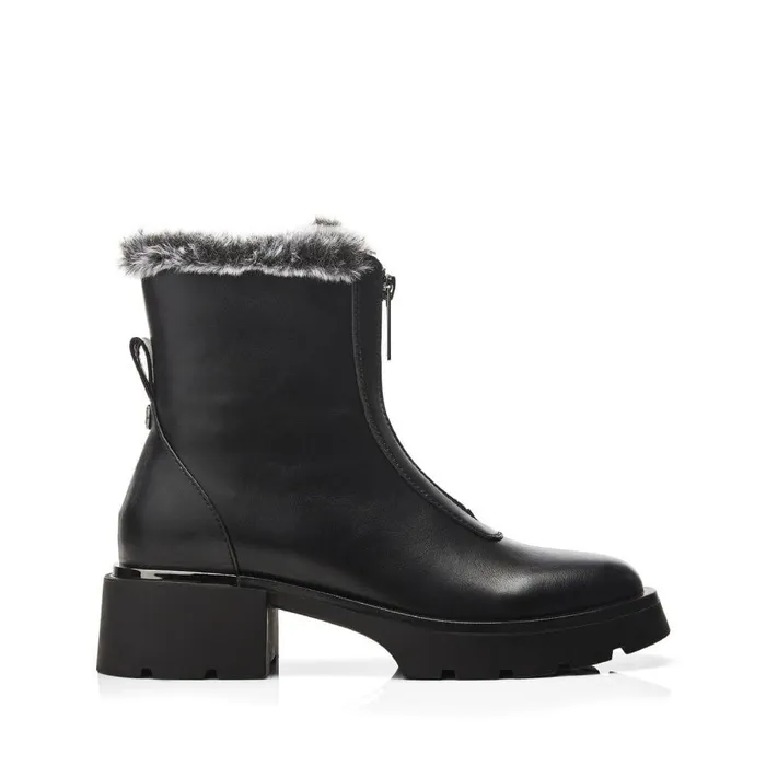 Women Moda In Pelle Chunky Boots Avrill Black Porvair