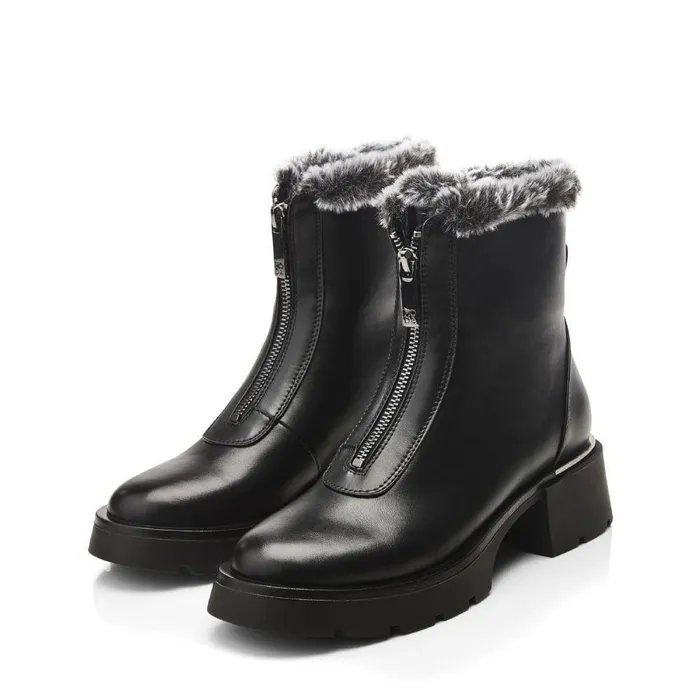 Women Moda In Pelle Chunky Boots Avrill Black Porvair