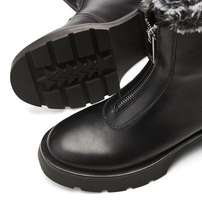 Women Moda In Pelle Chunky Boots Avrill Black Porvair