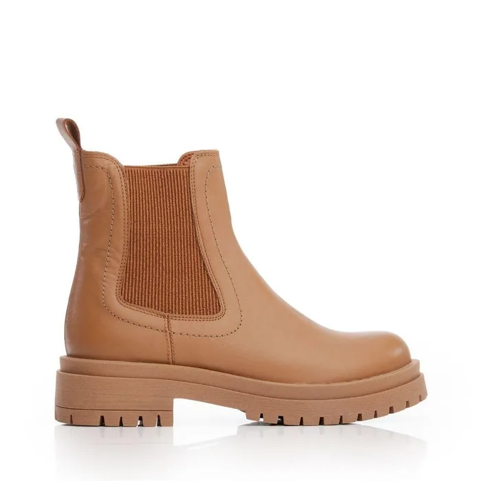 Women Moda In Pelle Chunky Boots Bsoleful BWaya Tan Leather