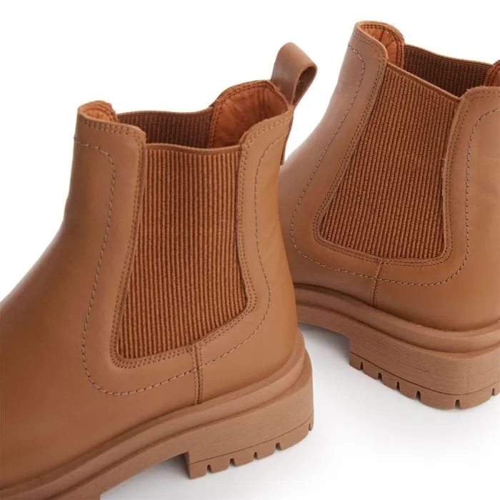 Women Moda In Pelle Chunky Boots Bsoleful BWaya Tan Leather