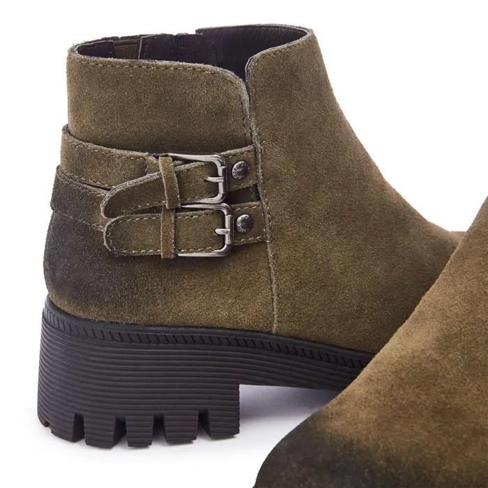Women Moda In Pelle Chunky Boots Ovah Khaki Suede
