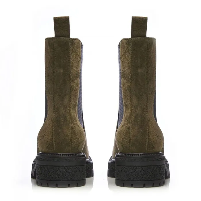 Women Moda In Pelle Chunky Boots Shoon Sh Adesso Olive Suede
