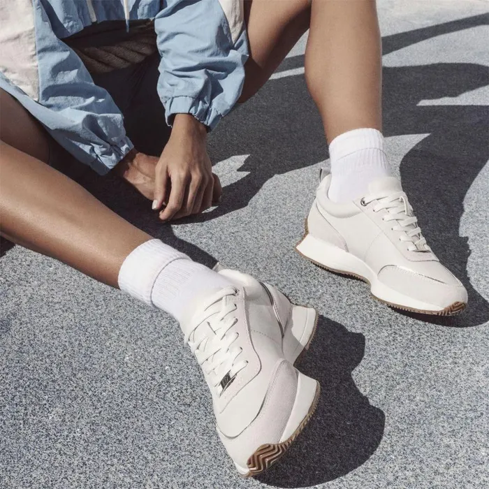 Women Moda In Pelle Chunky Trainers Athenea White Leather
