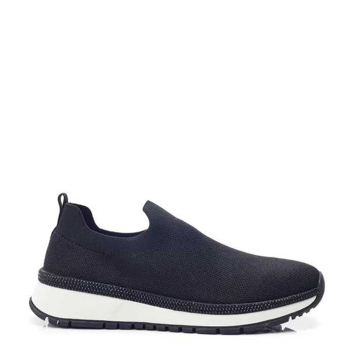 Women Moda In Pelle Chunky Trainers Bellariah Black Textile