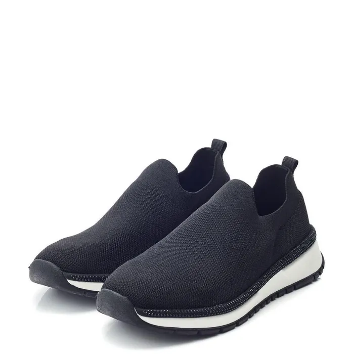 Women Moda In Pelle Chunky Trainers Bellariah Black Textile