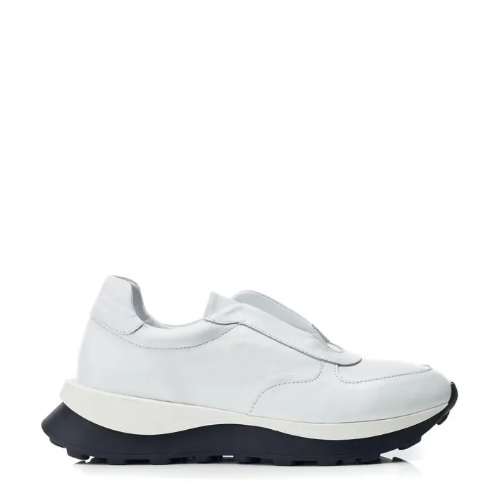 Women Moda In Pelle Chunky Trainers Bsoleful BBristol White Leather