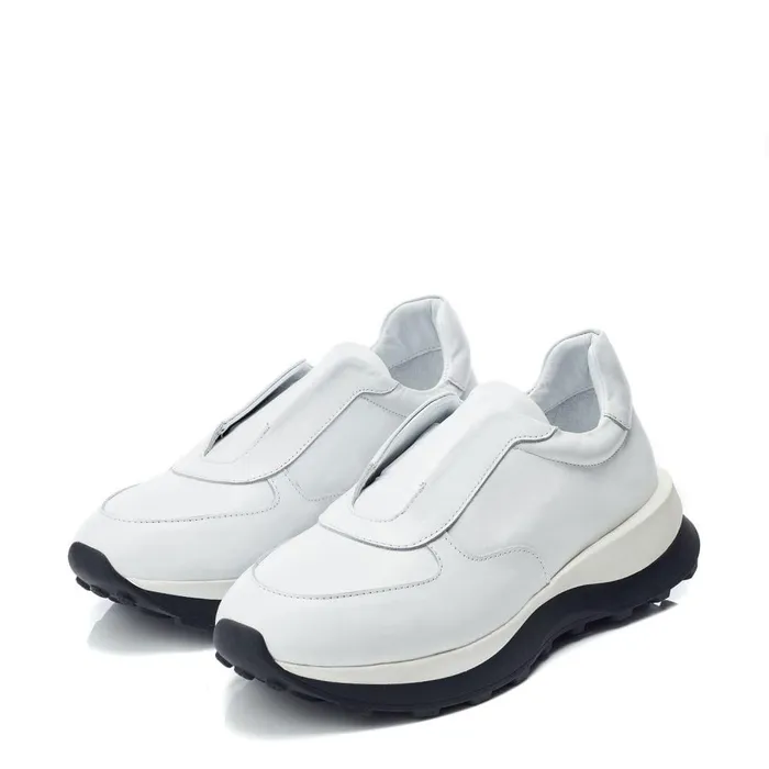 Women Moda In Pelle Chunky Trainers Bsoleful BBristol White Leather