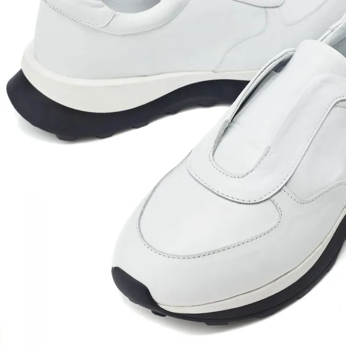 Women Moda In Pelle Chunky Trainers Bsoleful BBristol White Leather