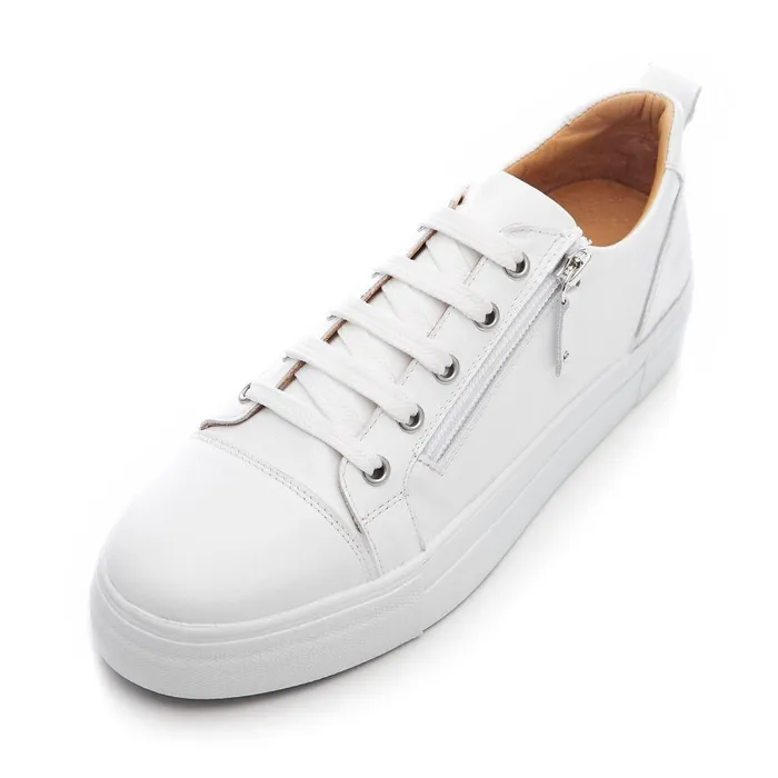 Women Moda In Pelle Chunky Trainers Bsoleful BVisti White 8211 Silver Leather