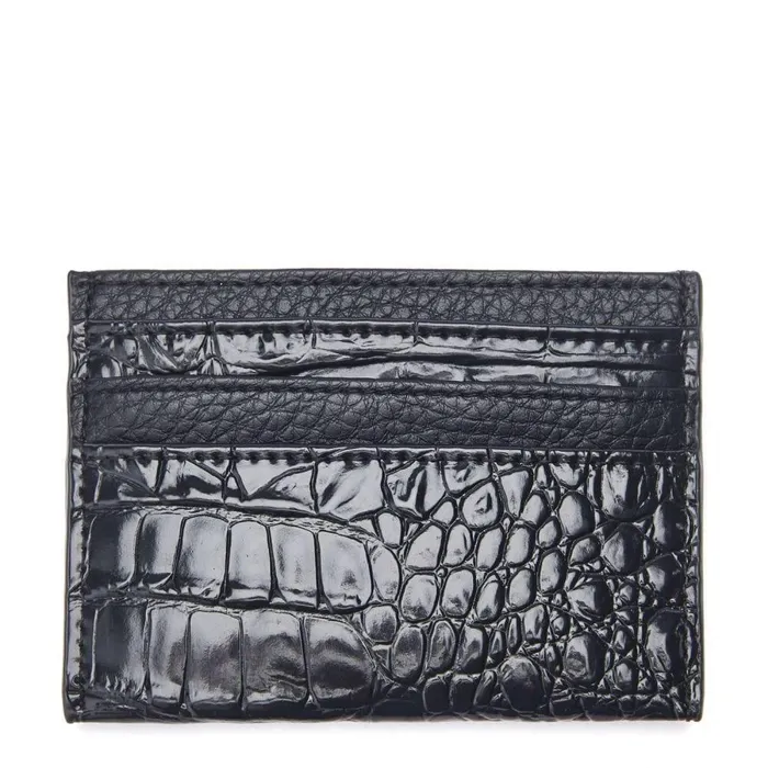 Women Moda In Pelle Clutch Bags Ali Cardwallet Black Croc Print Porvair Women Moda In Pelle Clutch Bags Ali Cardwallet Black Croc Print Porvair