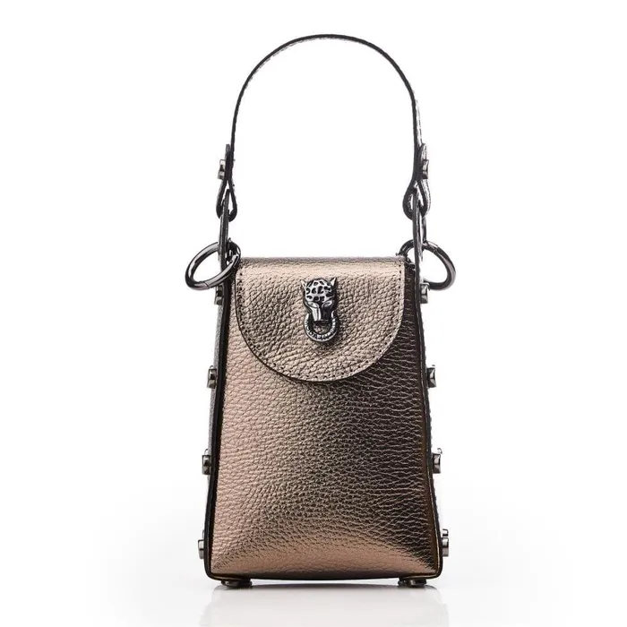Women Moda In Pelle Clutch Bags Joie Bag Pewter Metallic Leather