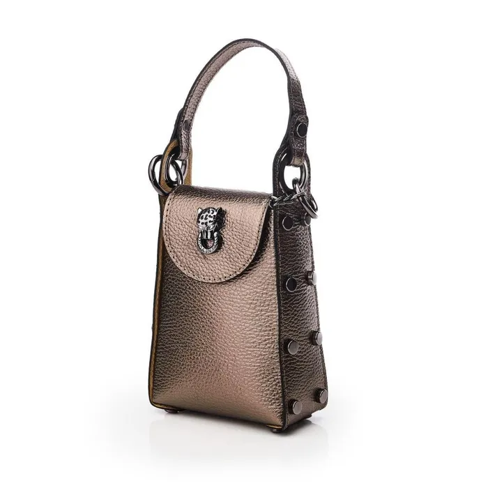 Women Moda In Pelle Clutch Bags Joie Bag Pewter Metallic Leather