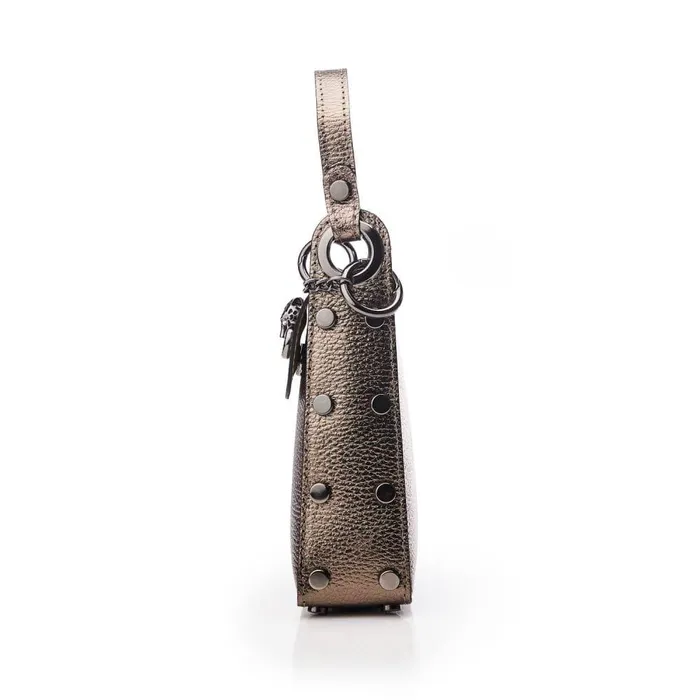 Women Moda In Pelle Clutch Bags Joie Bag Pewter Metallic Leather