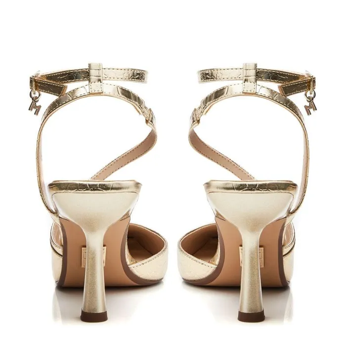 Women Moda In Pelle Court Shoes Cyanna Gold Patent Mocc Croc