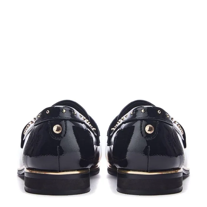 Women Moda In Pelle Flat And Ballerina Shoes Favor Black Patent